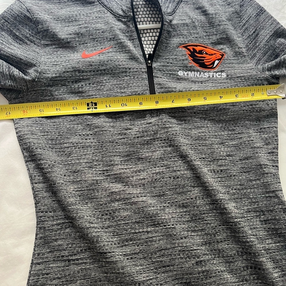 Nike Dri-fit OSU Beavers Gymnastics Quarter Zip Pullover Heather Gray Small - Picture 8 of 9